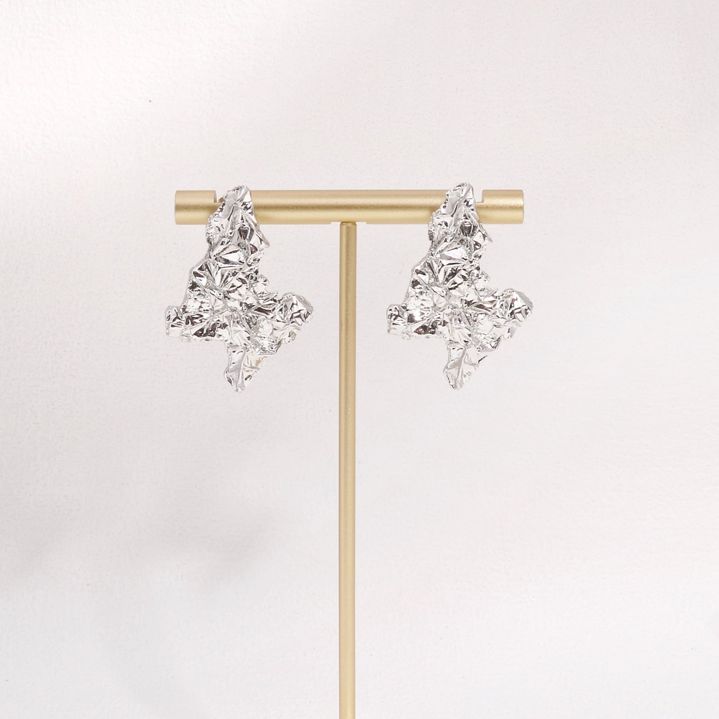 Jazreel Crushed Foil 70's Stud Dangle Earrings