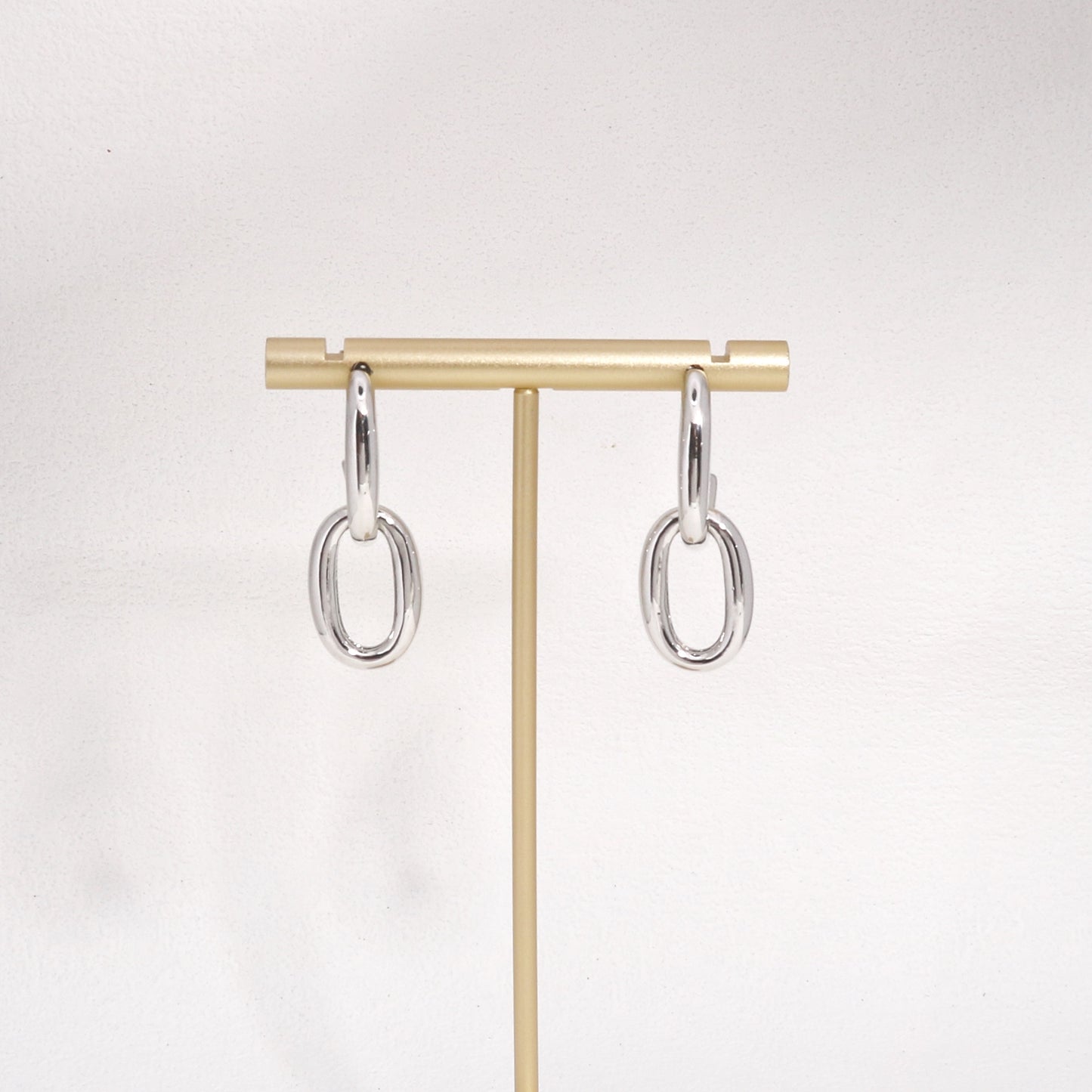 Rhiannon Oval High Polish Link Drop Earrings