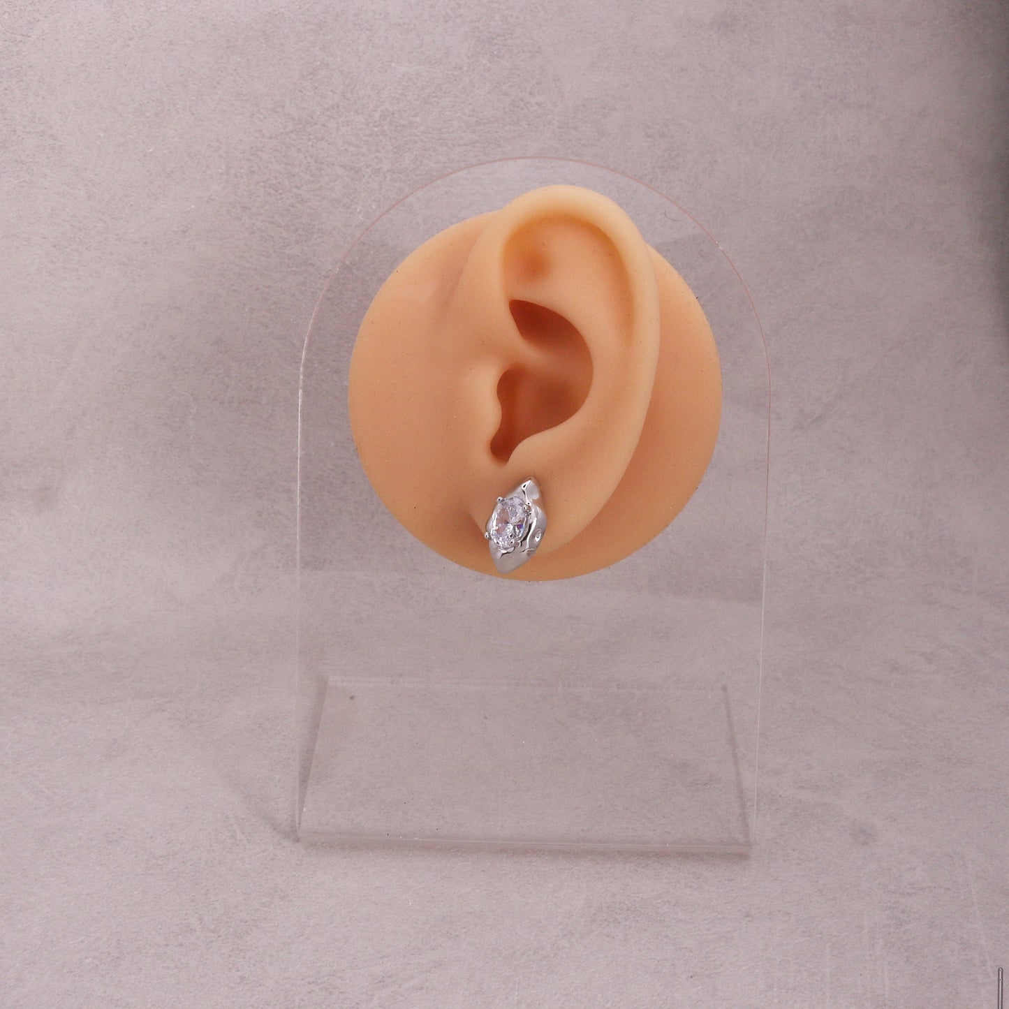 Kimber Minimalist CZ Marquis Metal Stud Earrings