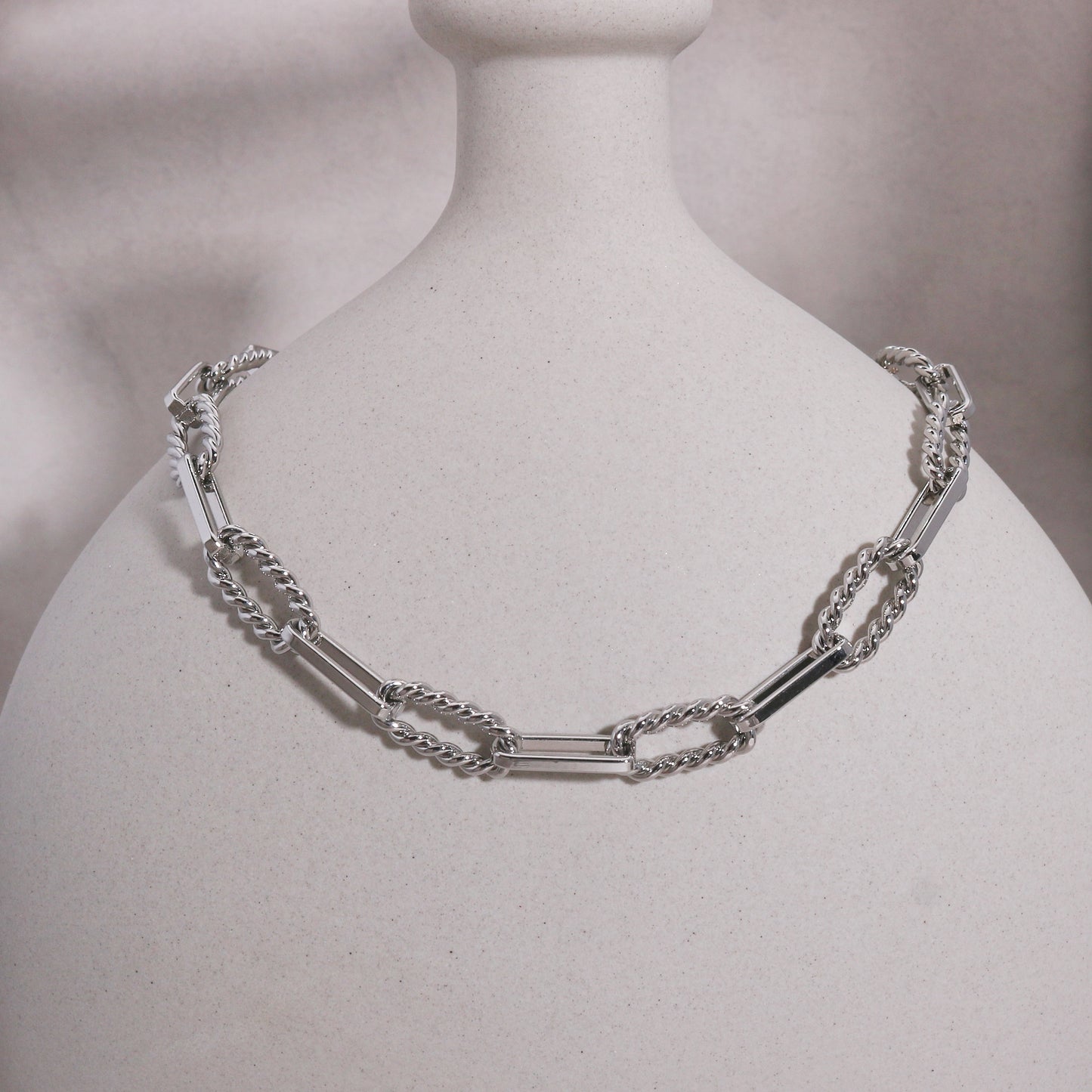 Lilith Modern and Sleek Steel Link Chain Necklace