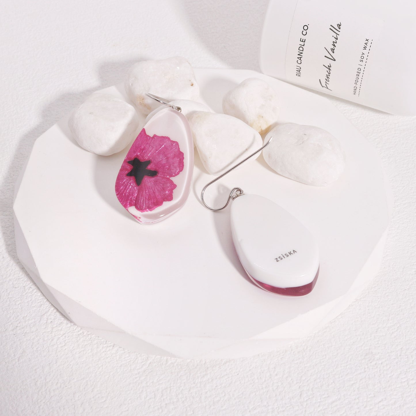 Baila Pink Floral Drop Earrings