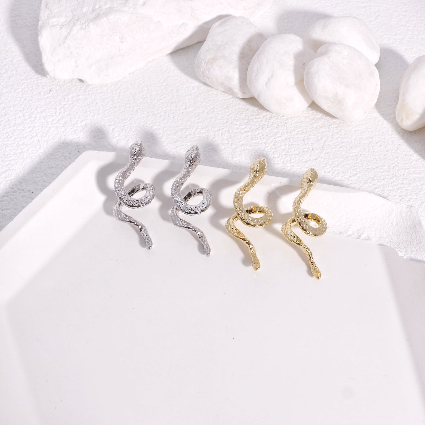 Cassidy Metal Snake Drop Earrings