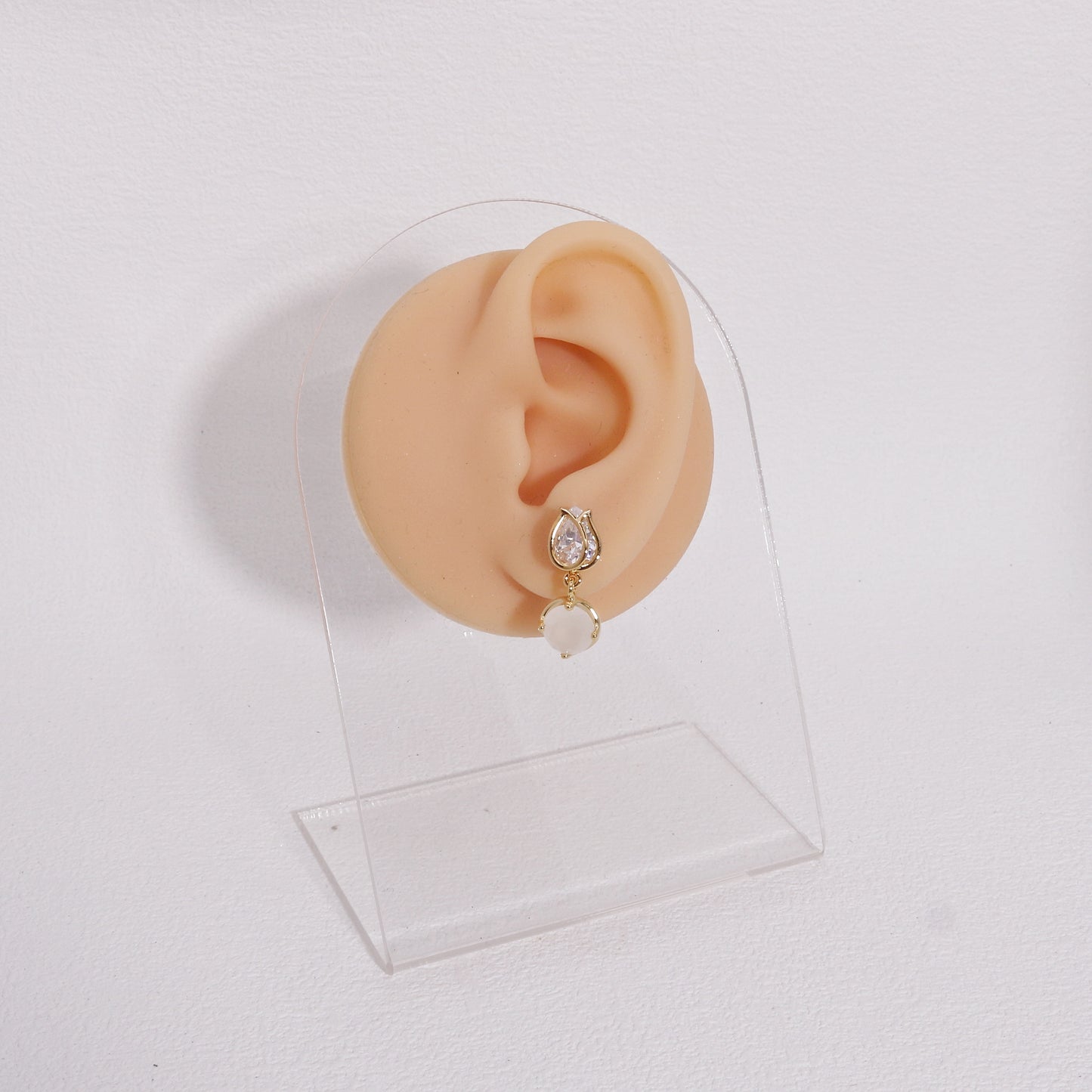 Lila Stylish CZ Colored Drop Earrings
