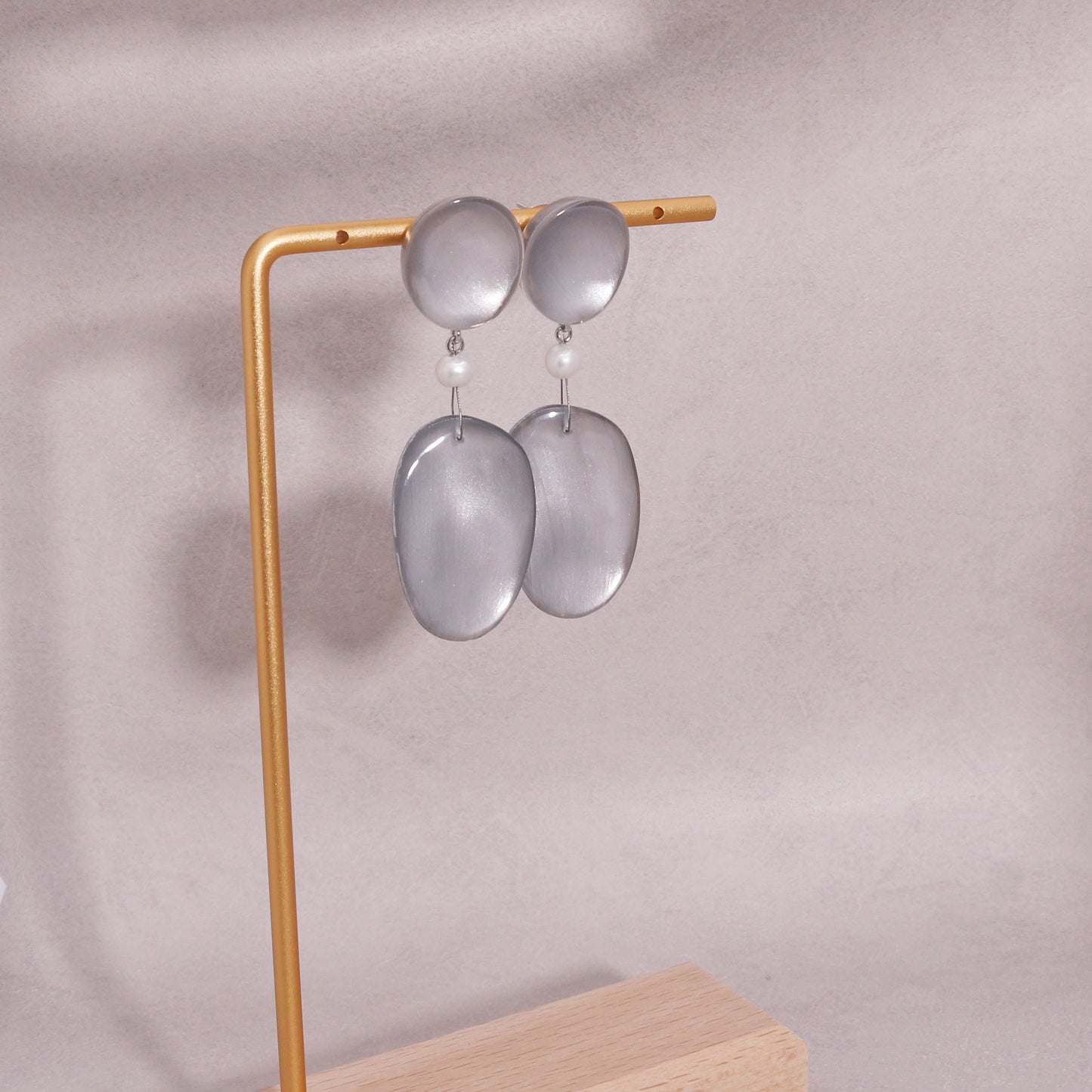 Precious -Amor Statement Silver Resin Drop Earrings