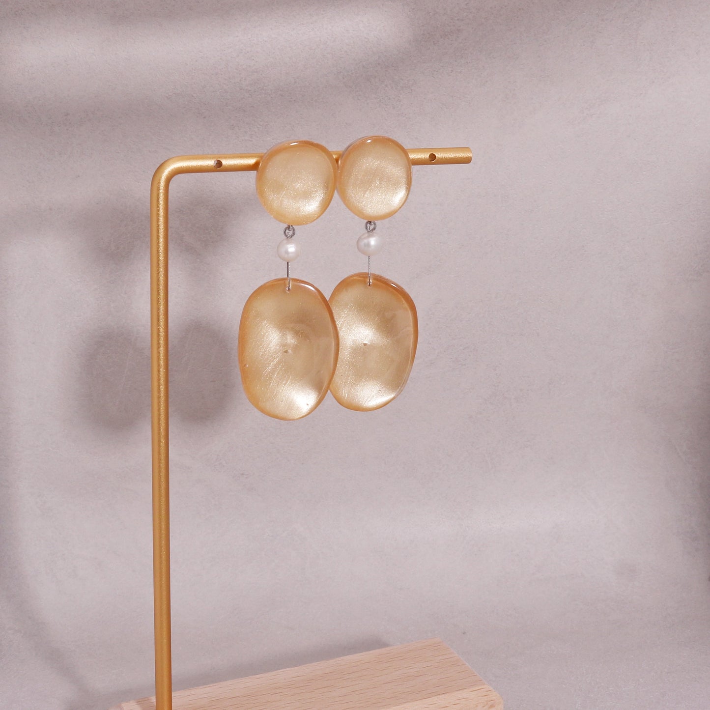 Precious- Amor Statement Gold Resin Dangle Earrings