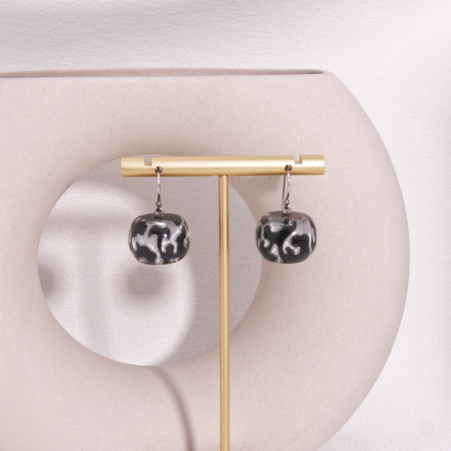 ZSISKA Silver Baroque Drop Earrings