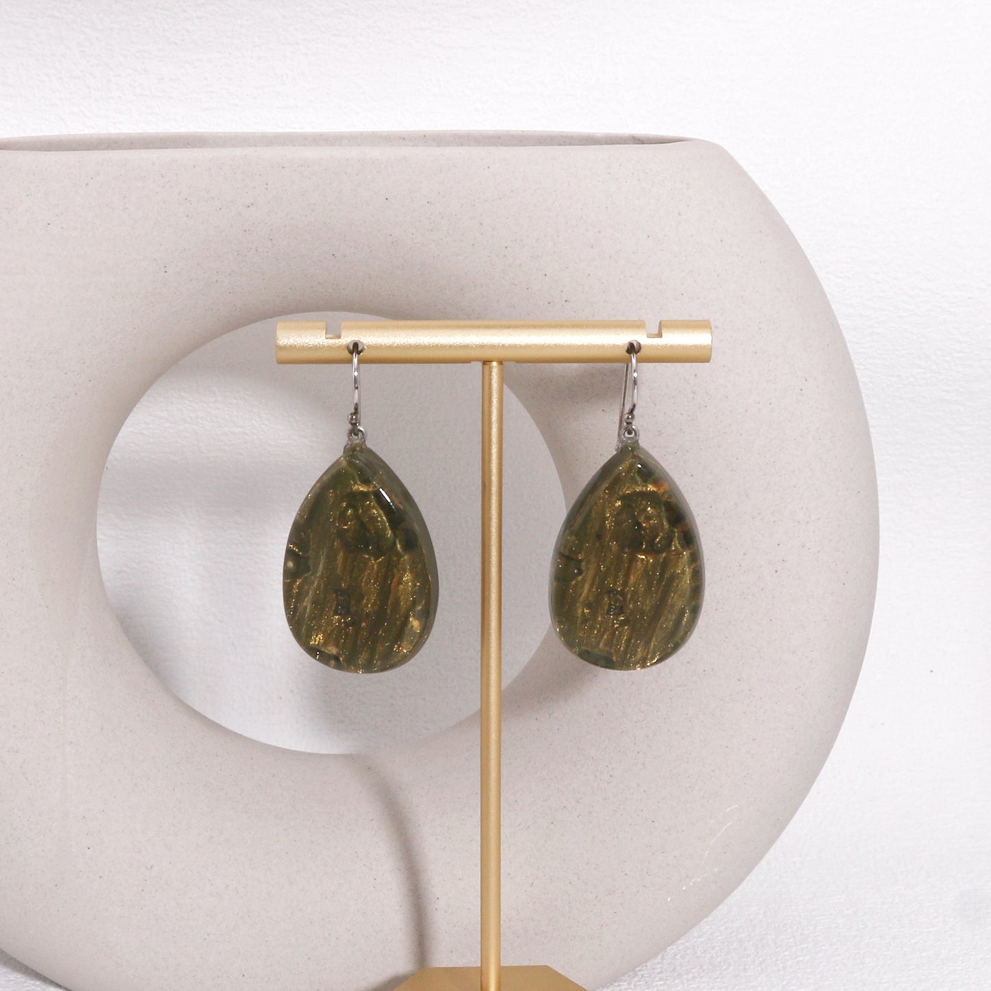 ZSISKA -Cedar Moss Agate Green Drop Earrings