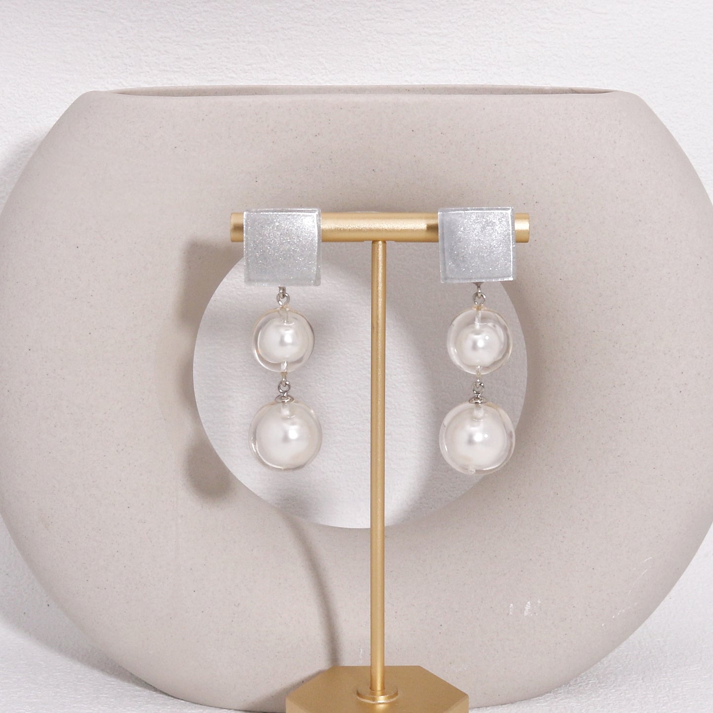 PRECIOUS x Pearl Silver Drop Earrings
