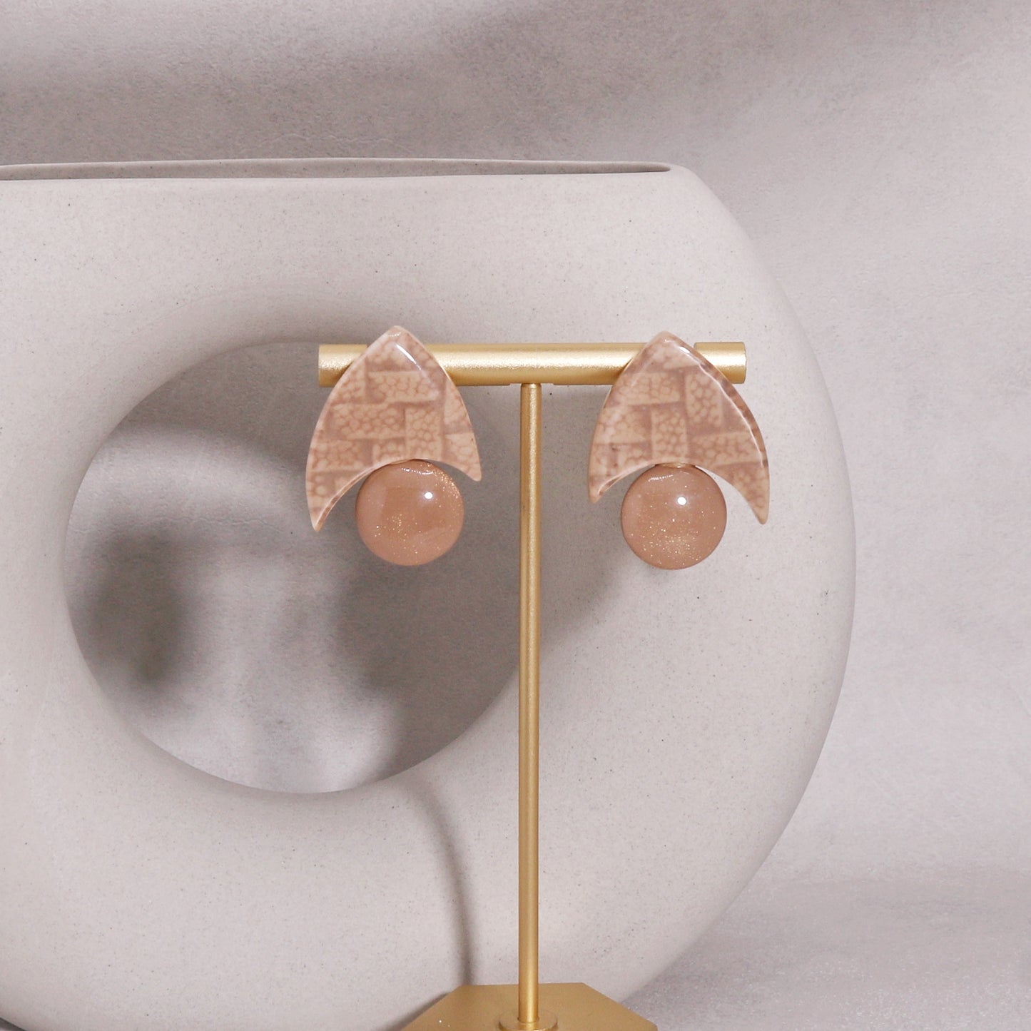 TAYE Cream Colored Statement Earrings