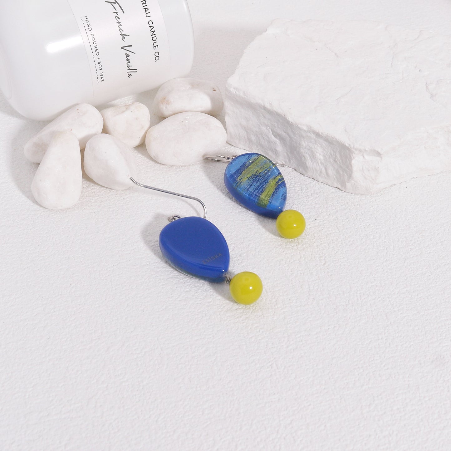 ZSISKA -Minerva Disco Blue Fun Drop Earrings