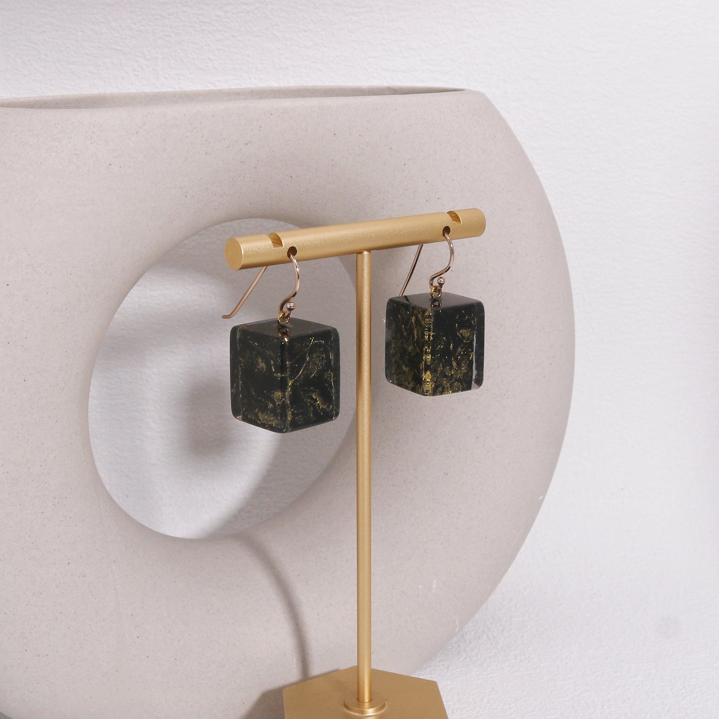 ZSISKA-Bliss Vintage Black Gold Drop Earrings
