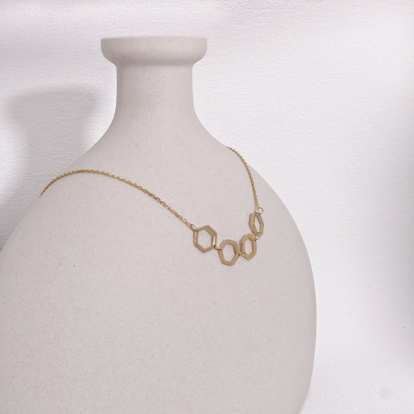 Hadley Honeycomb Minimalist Steel Necklace