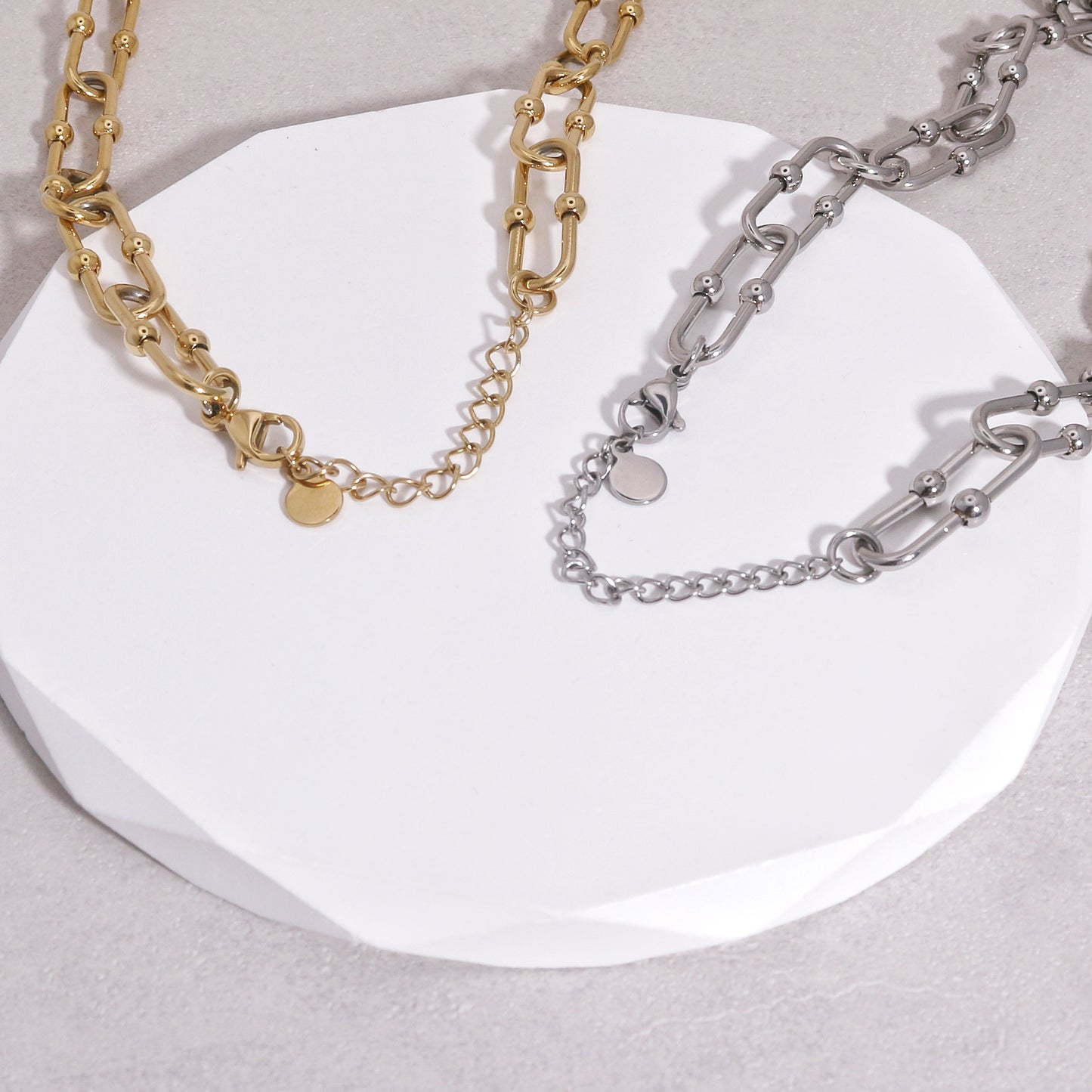 Sasha Edgy Steel Chain Hardware Links Necklace