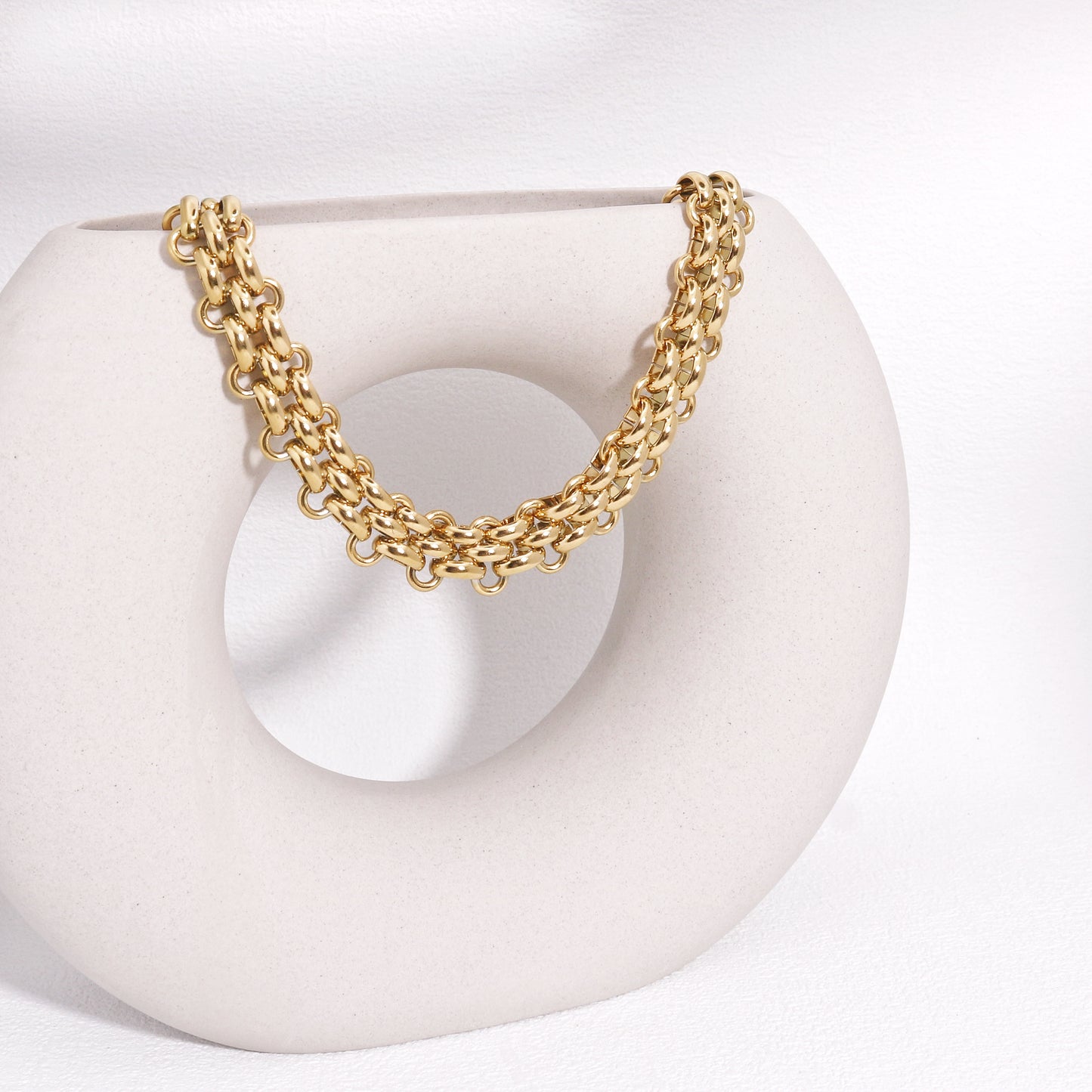 Lilibet Interwoven Steel Link Statement Necklace