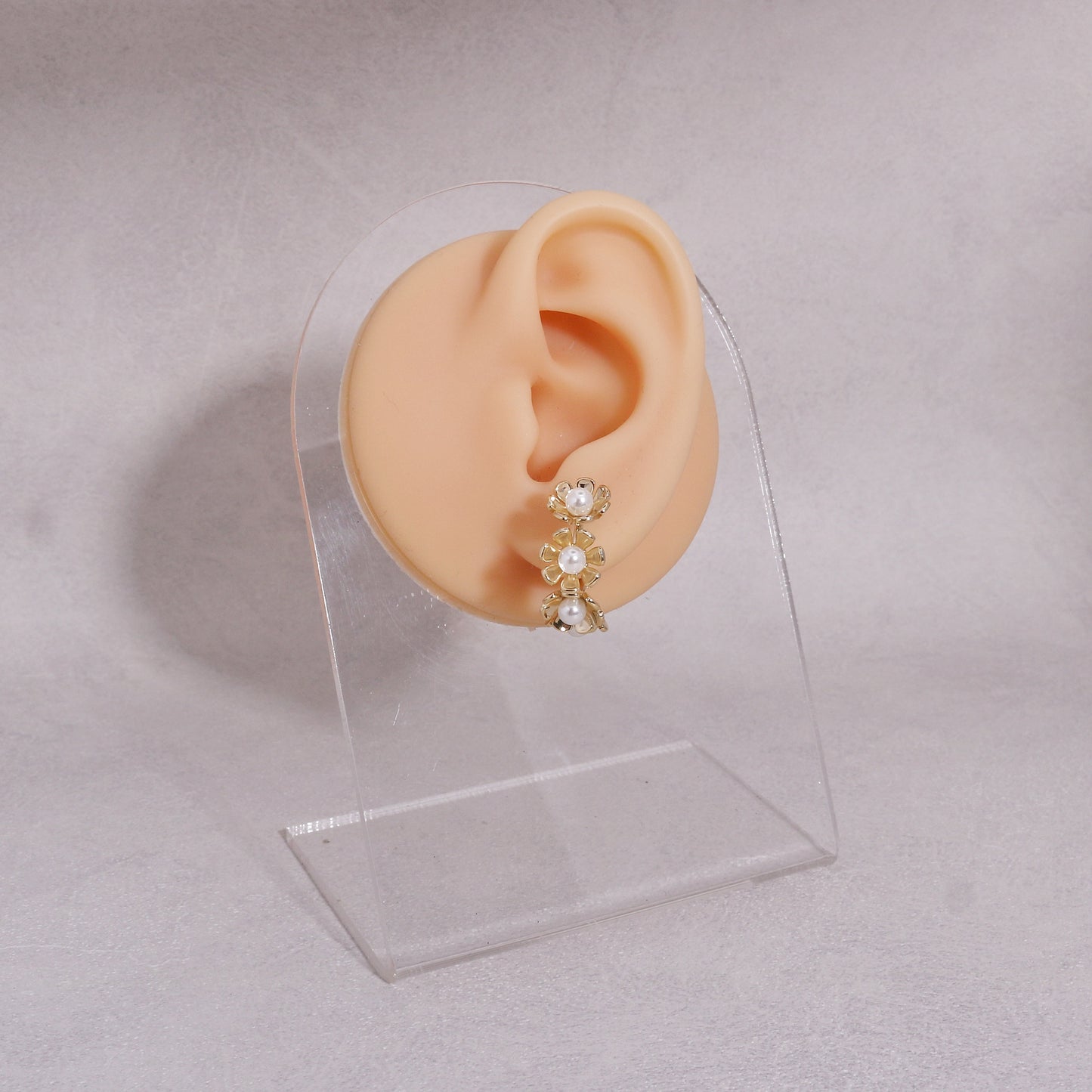 Bella Delicate Floral Hoop Drop Earrings