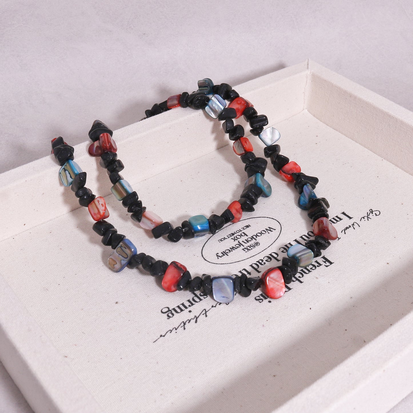 Halle Luxury Onyx and Shell Handmade Necklace