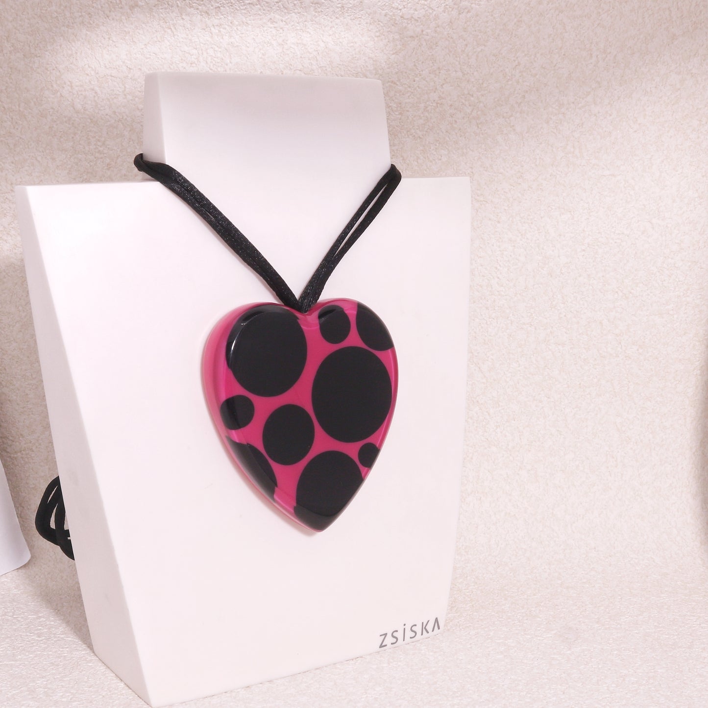 ITSY BITSY Black Pink Polka Dot Pendant Necklace