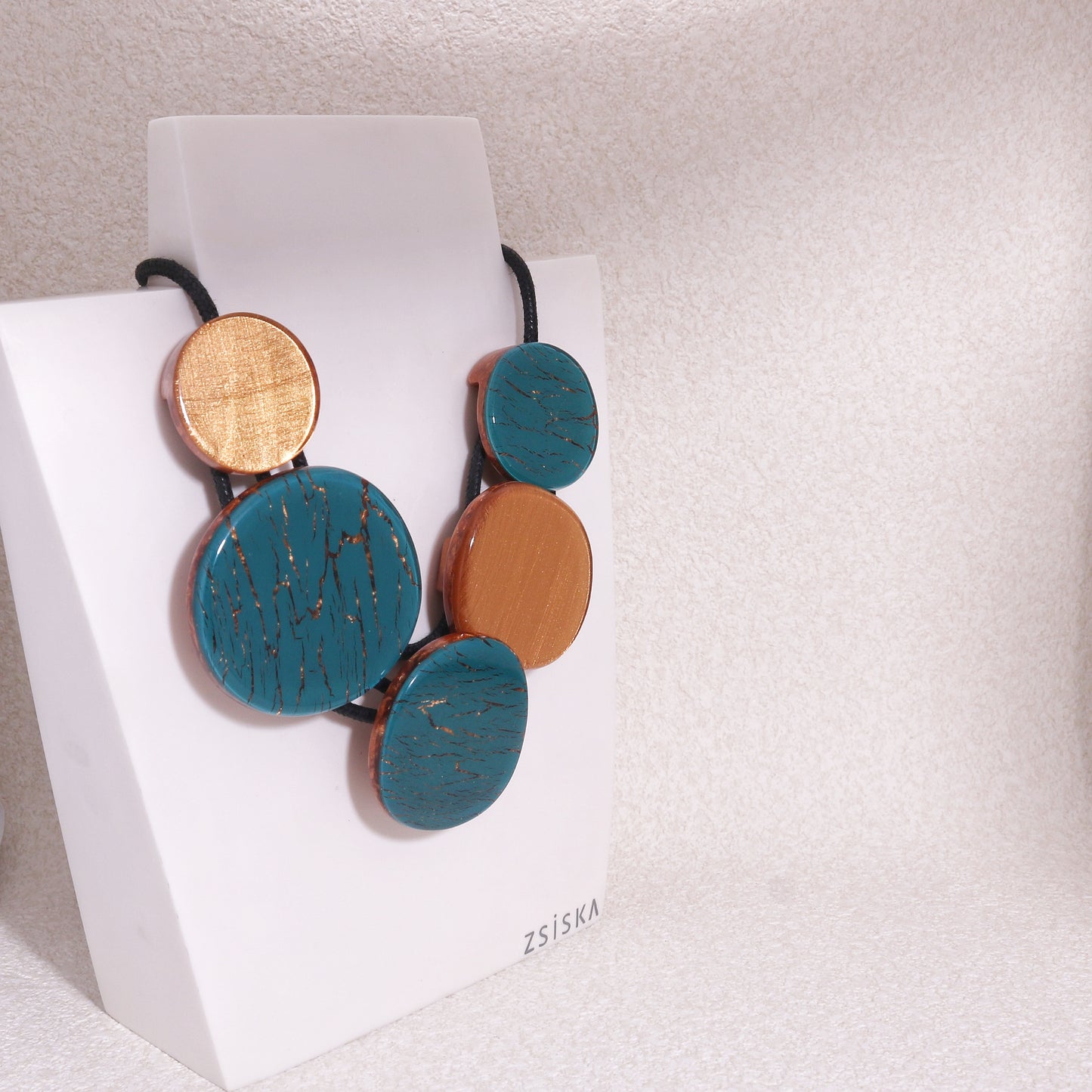 Selene Gold Green Circle Necklace