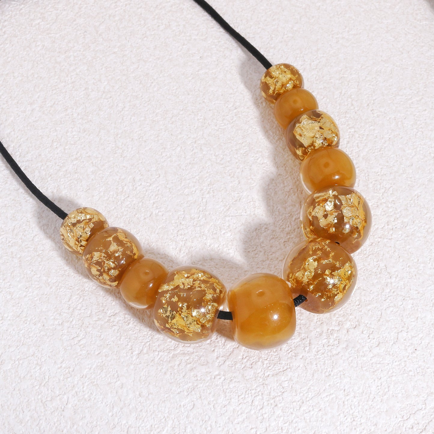 ZSISKA Gold Flake Statement Necklace