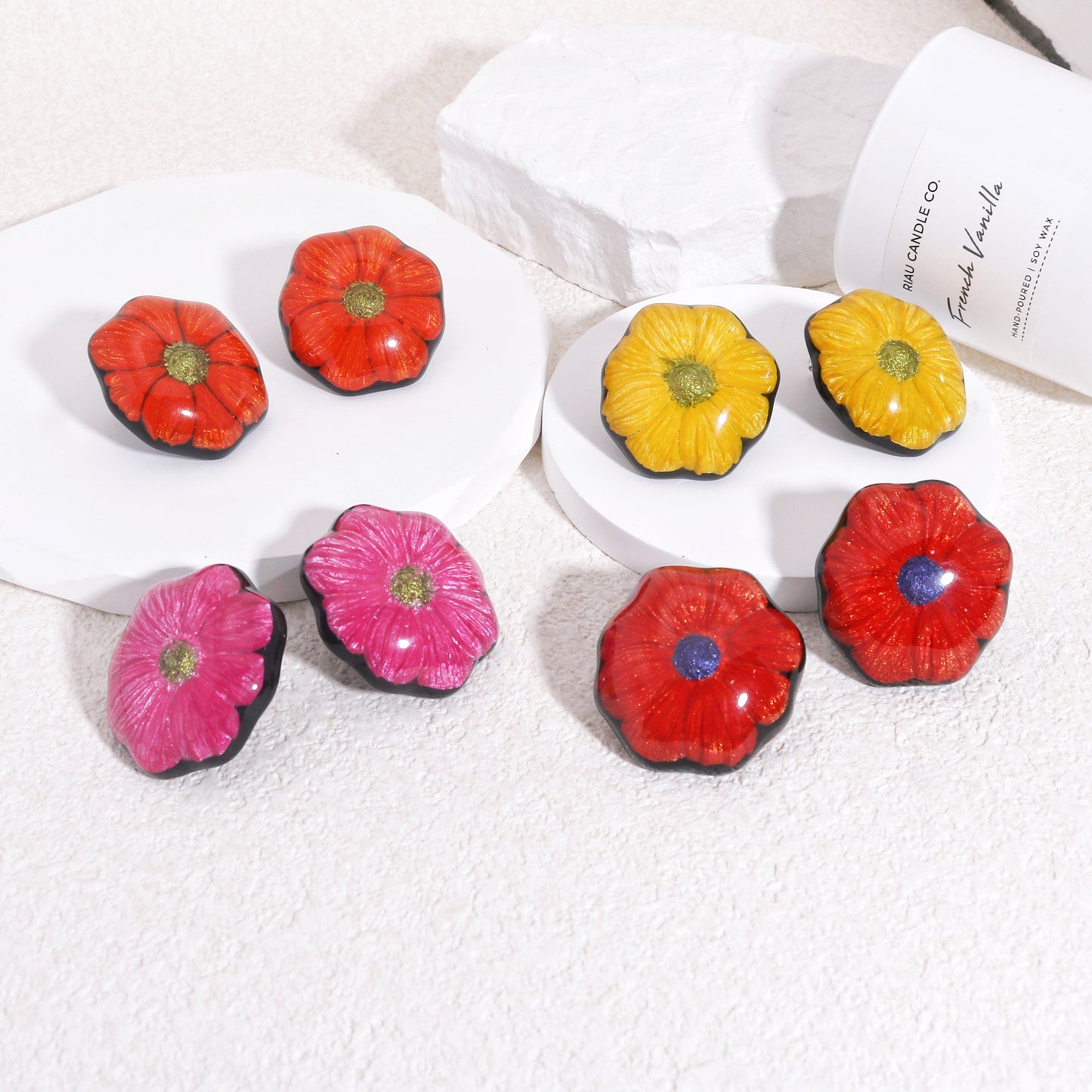 GARLAND Floral Statement Stud Earrings