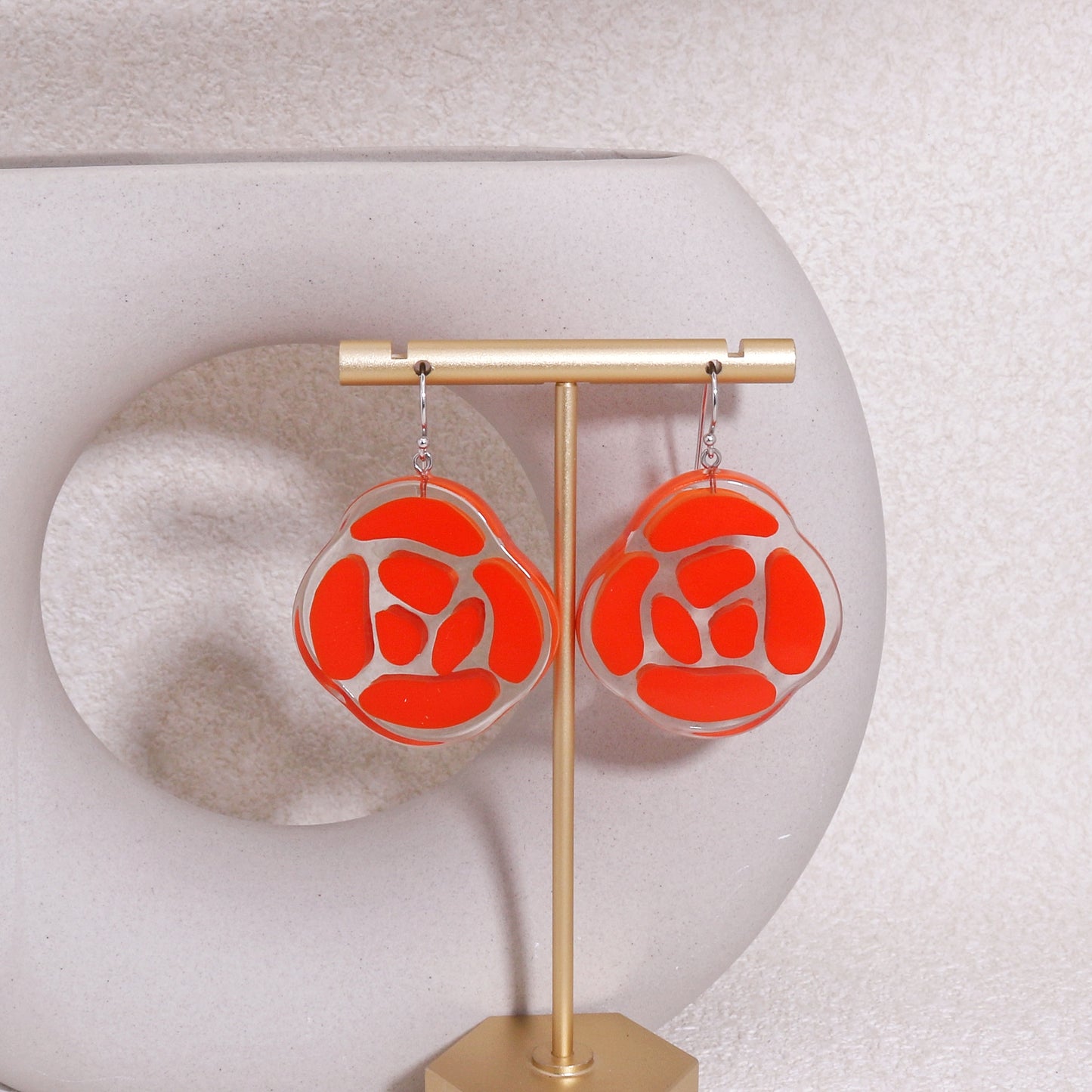ROSELYN Painted Flower Minimalist Drop Earrings
