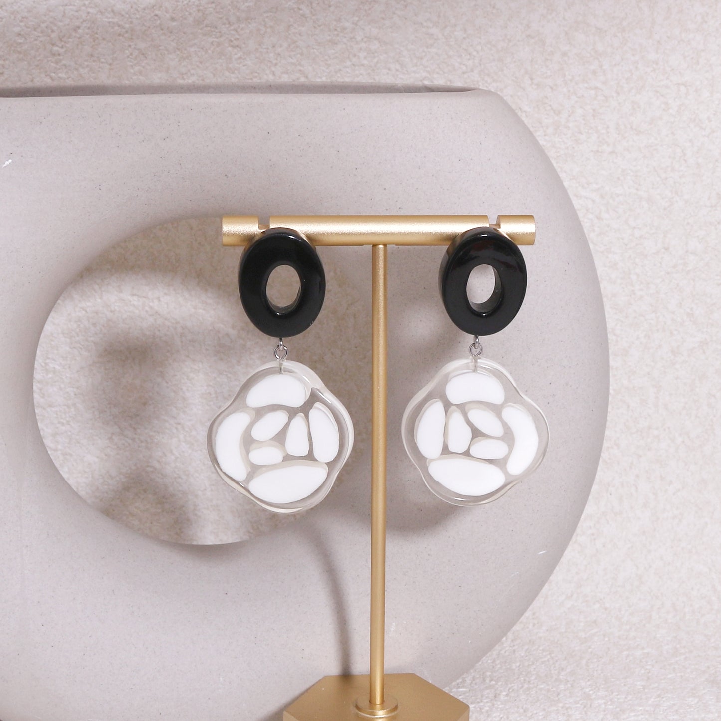 ROSELYN Painted Flower Statement Drop Earrings