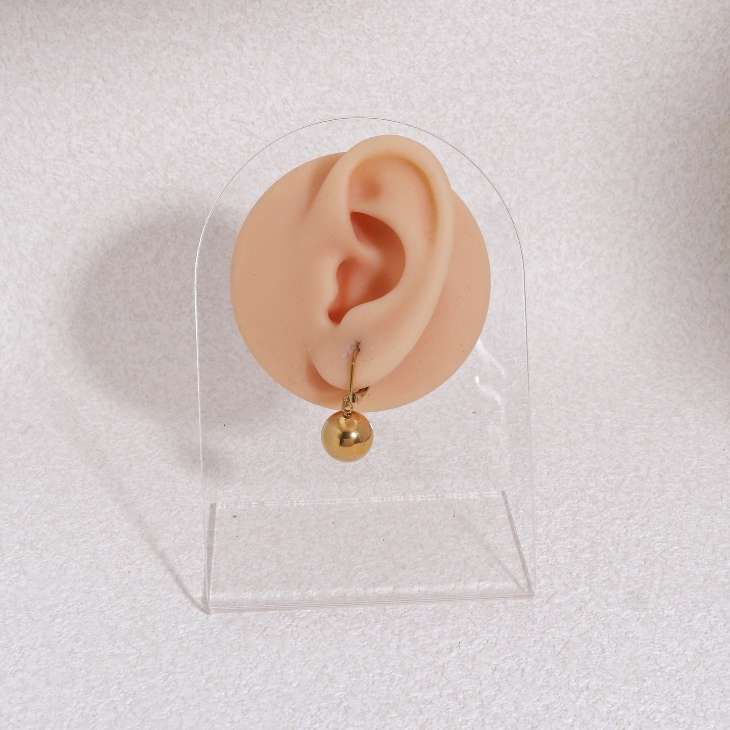 High Polish Steel Spherical Ball Dangle Earrings