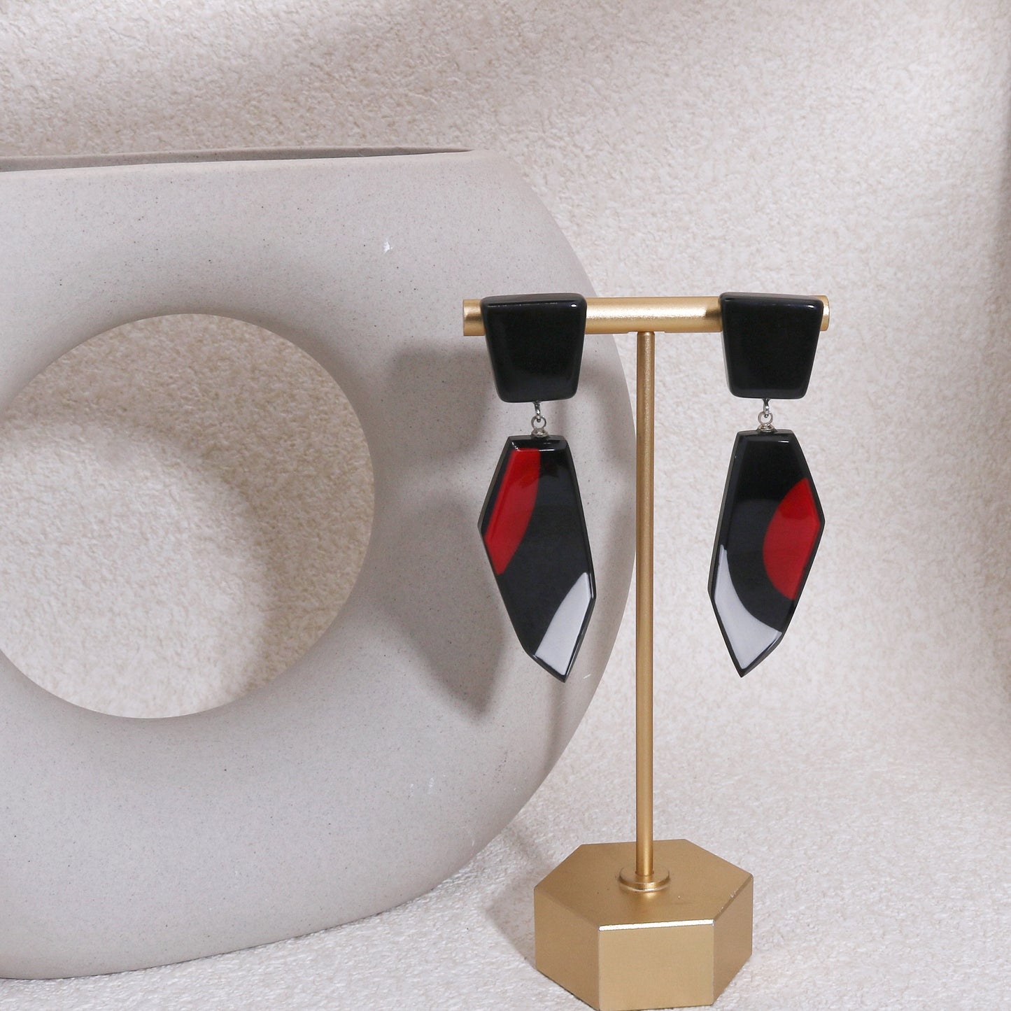 INDY Statement Geometry Drop Earrings