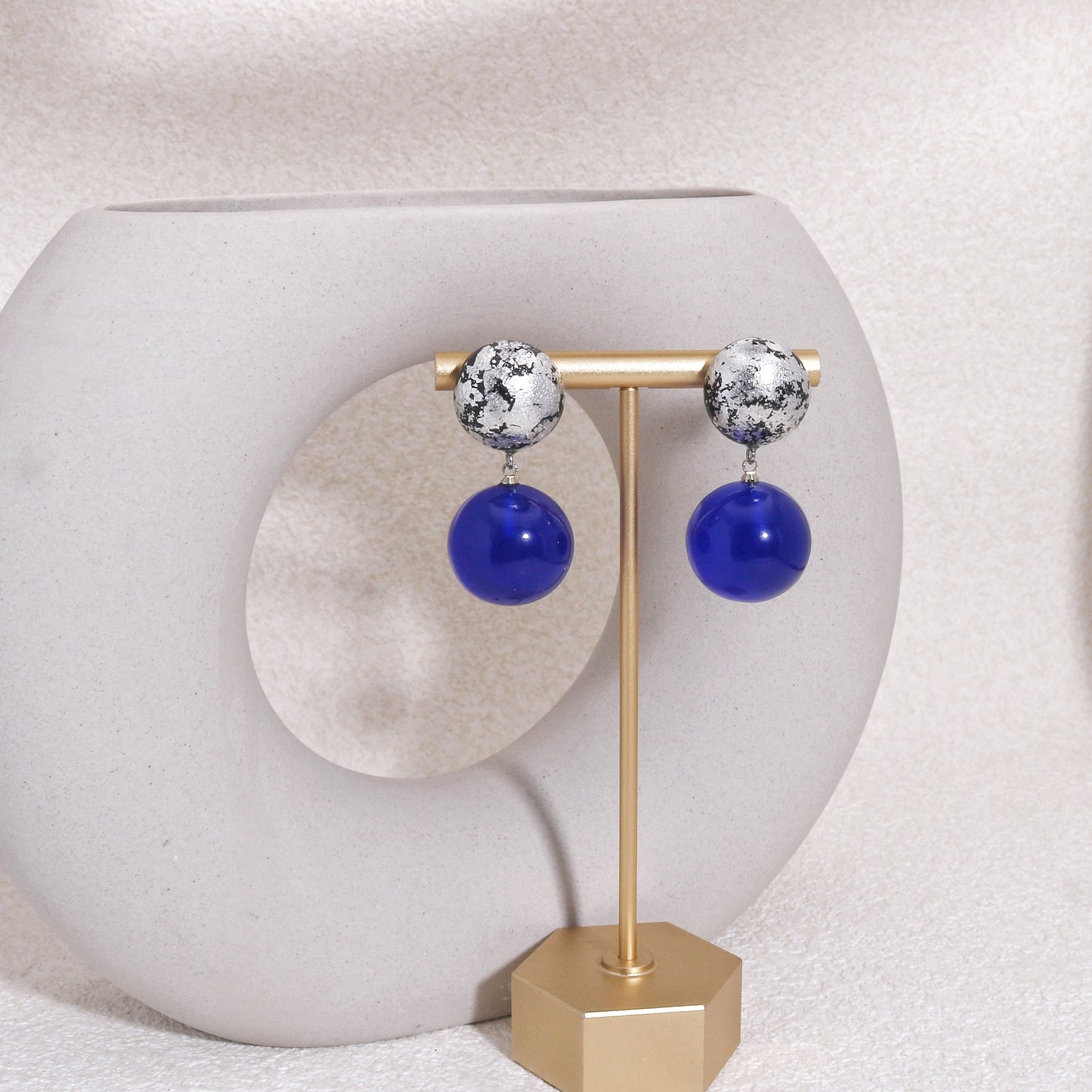 ORBEADZ Luxury Sapphire Sphere Drop Earrings