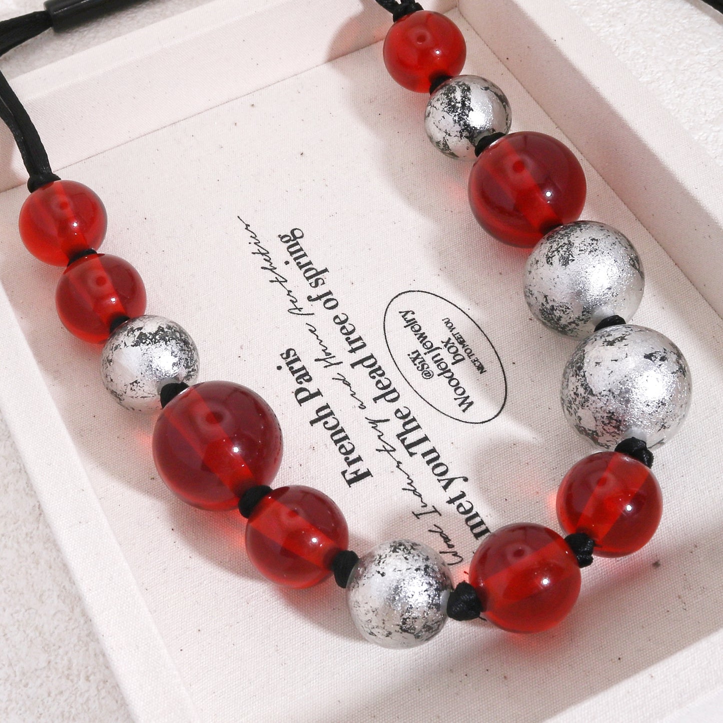 ORBEADZ Ruby Statement Sphere Necklace
