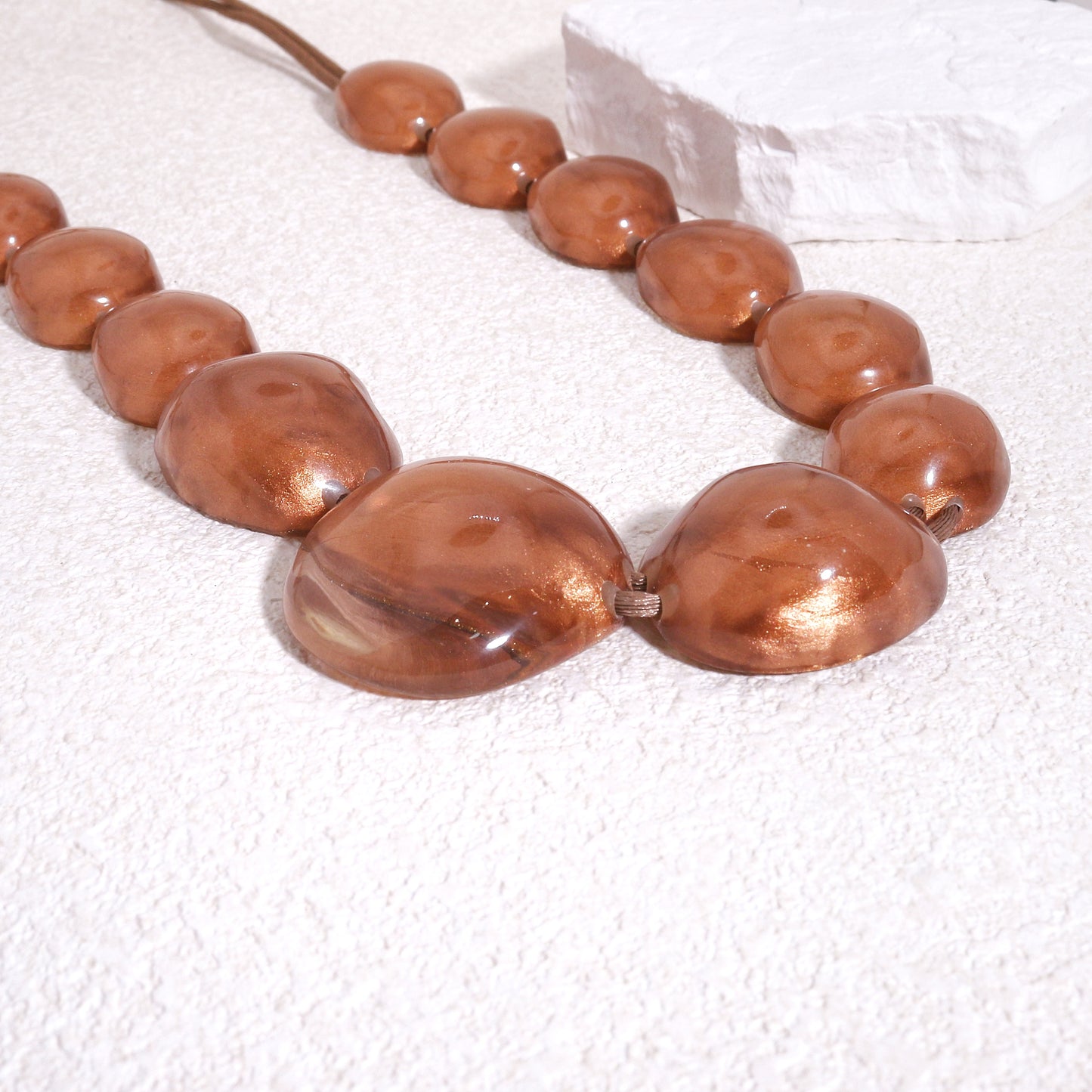 LUXUS Rose Gold Glass-Bauble Statement Necklace