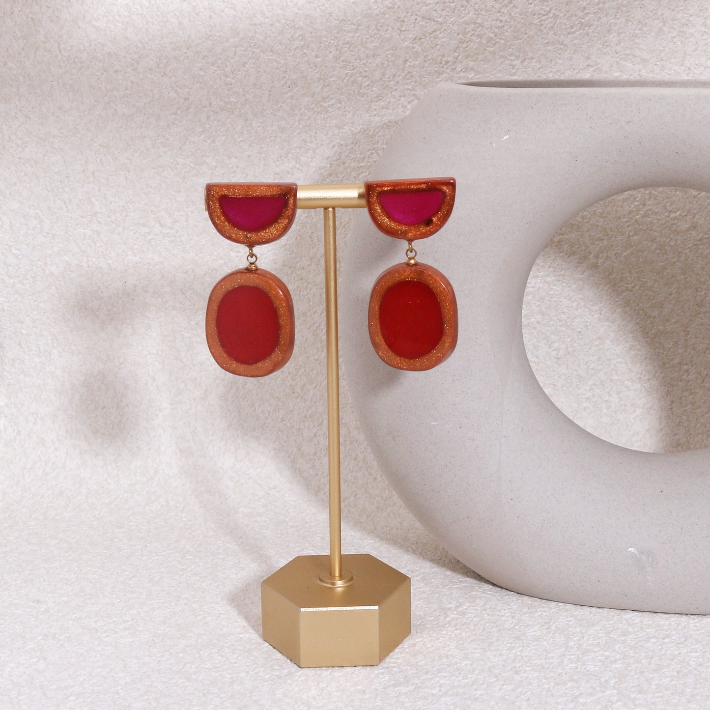 FARA Handpainted Motif Drop Earrings