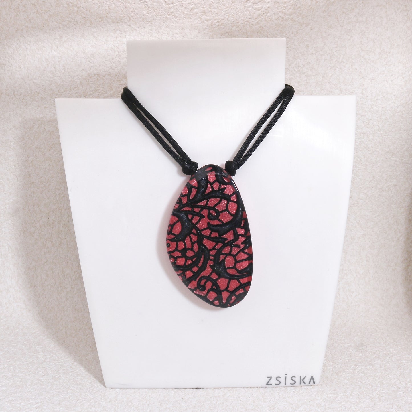 PEACE Solitaire Pendant in Red