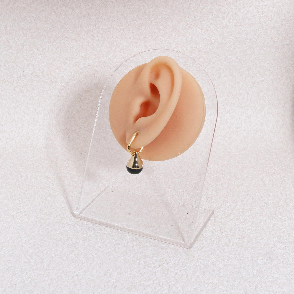 Taylor's Clear Water Droplet Dangle Earrings in Black