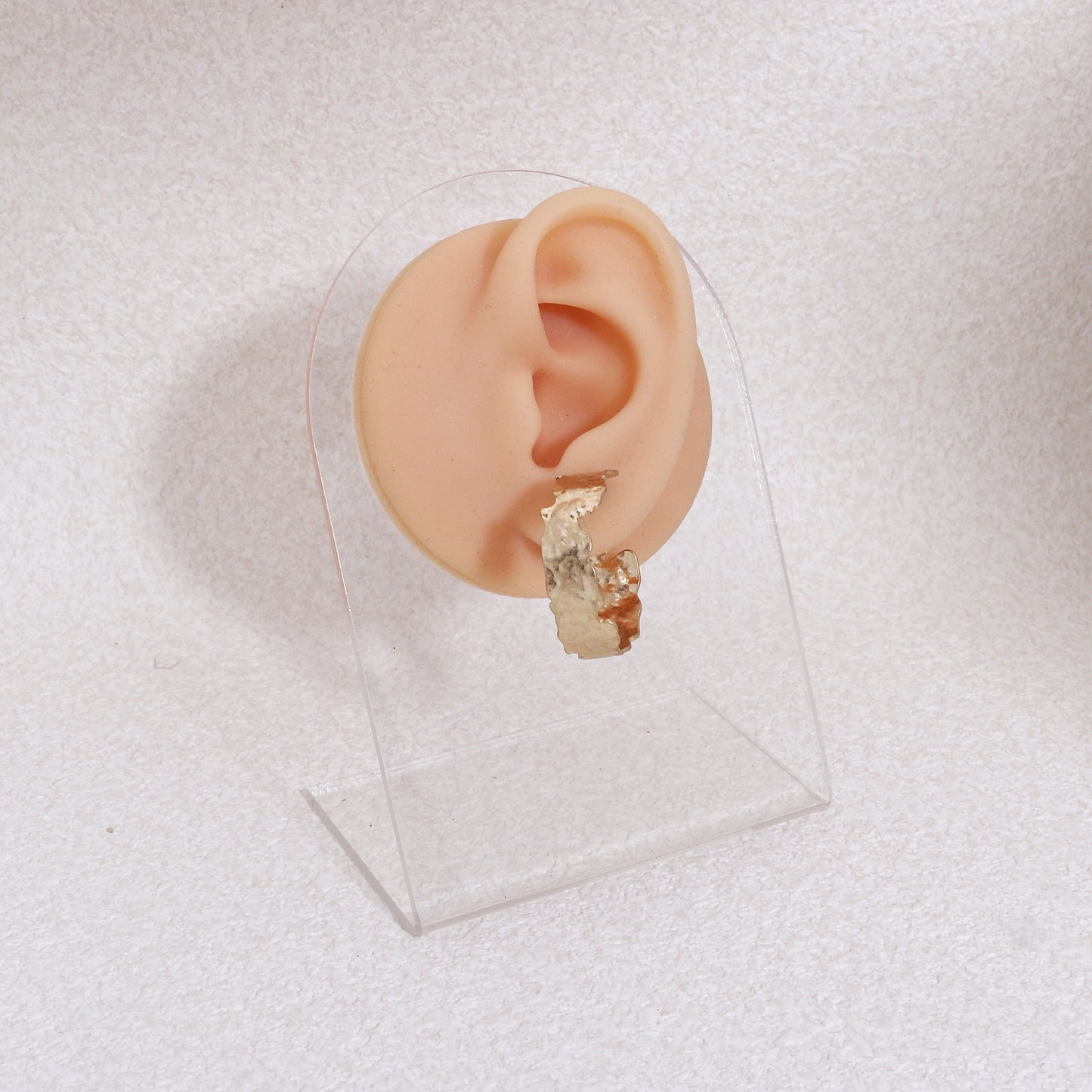 Vintage Designer Textured Hoop Earrings