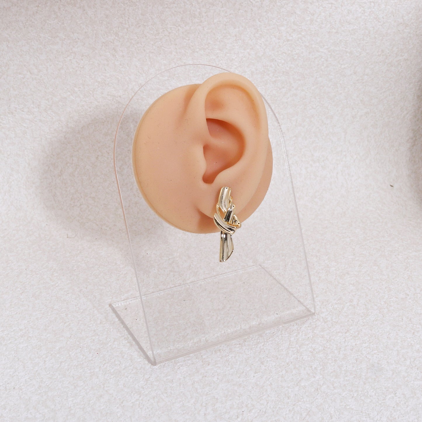 Madge Modern Knot Stud Drop Earrings