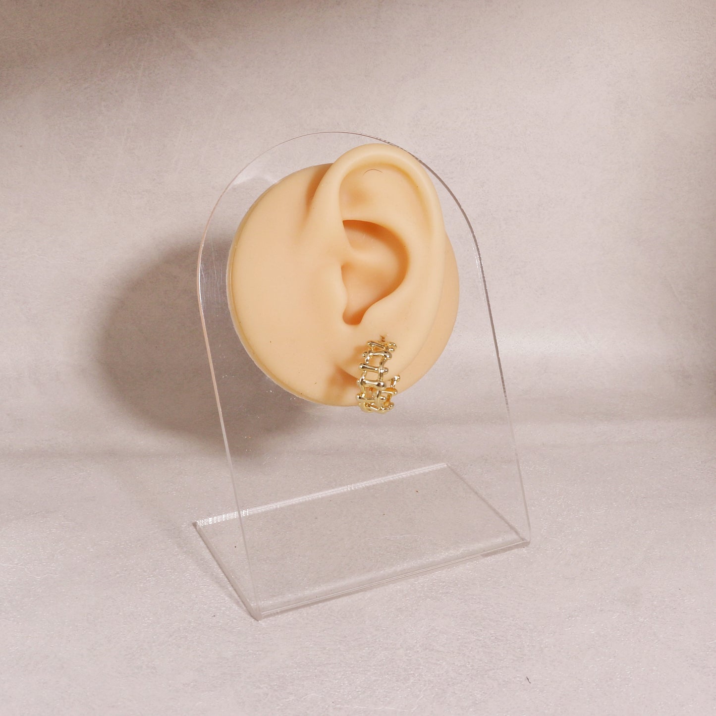 Sheridan Gold Tracked Bamboo Mini Hoop Earrings