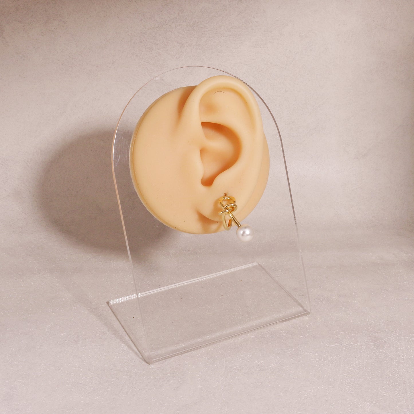 Vanessa Korean Ribbon Hoop Pearl Earrings