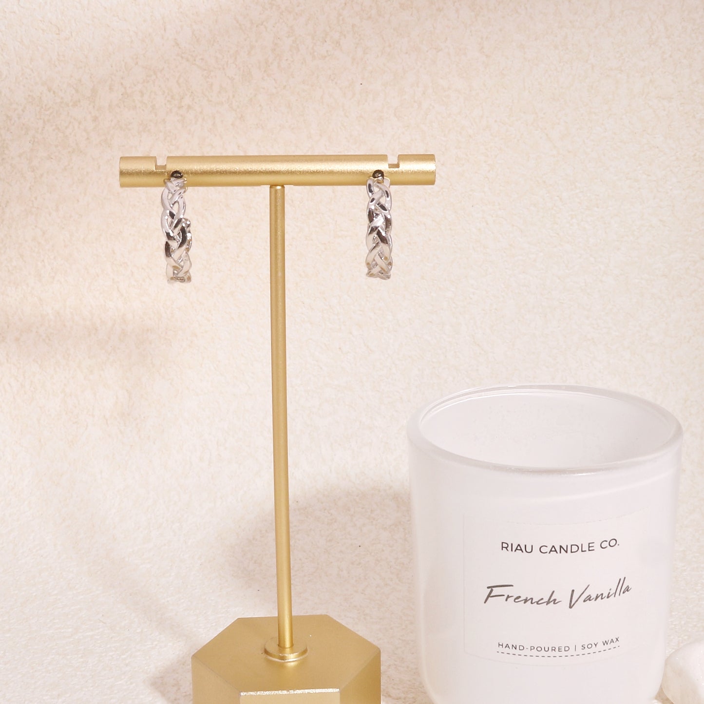 Teagen Interwoven Steel Hoop Earrings