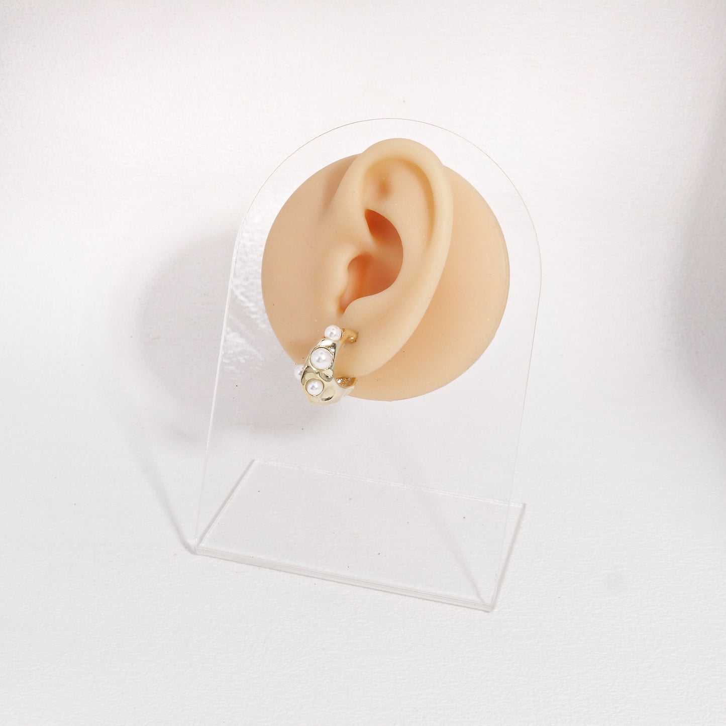 Seraphina Statement Edge Pearl Hoop Earrings