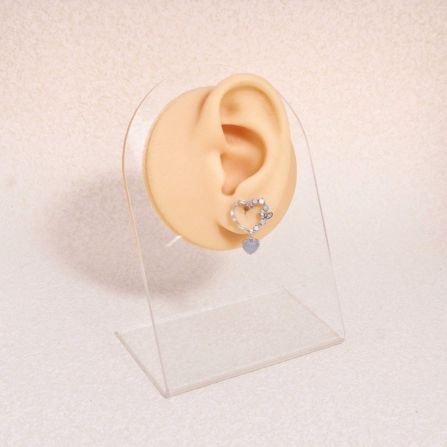 Alessandra Dainty Heart Crystal Drop Earrings
