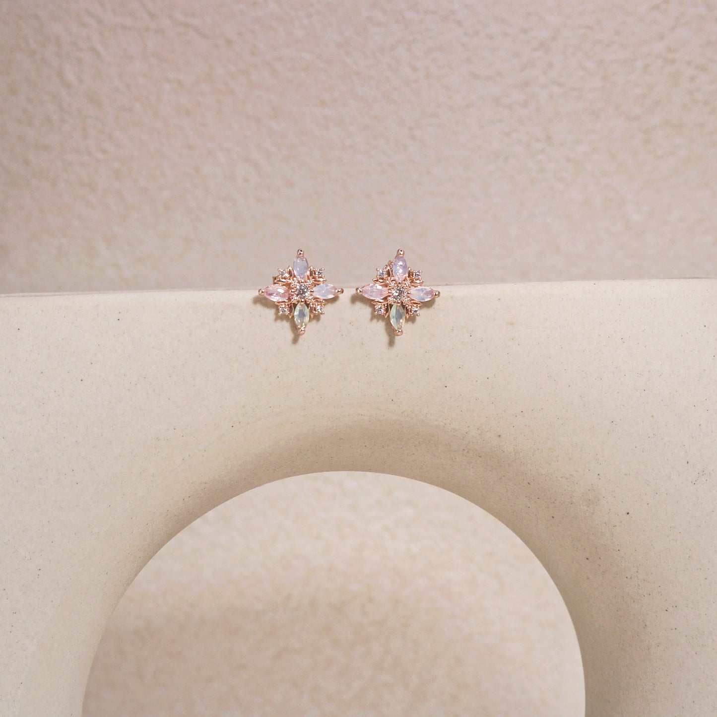 Tricia Delicate Multi Colored Crystal Stud Earrings