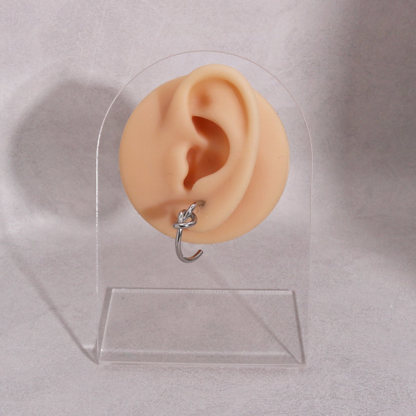 Kiara Non Tarnish Minimalist Steel Knot Hoop Earrings