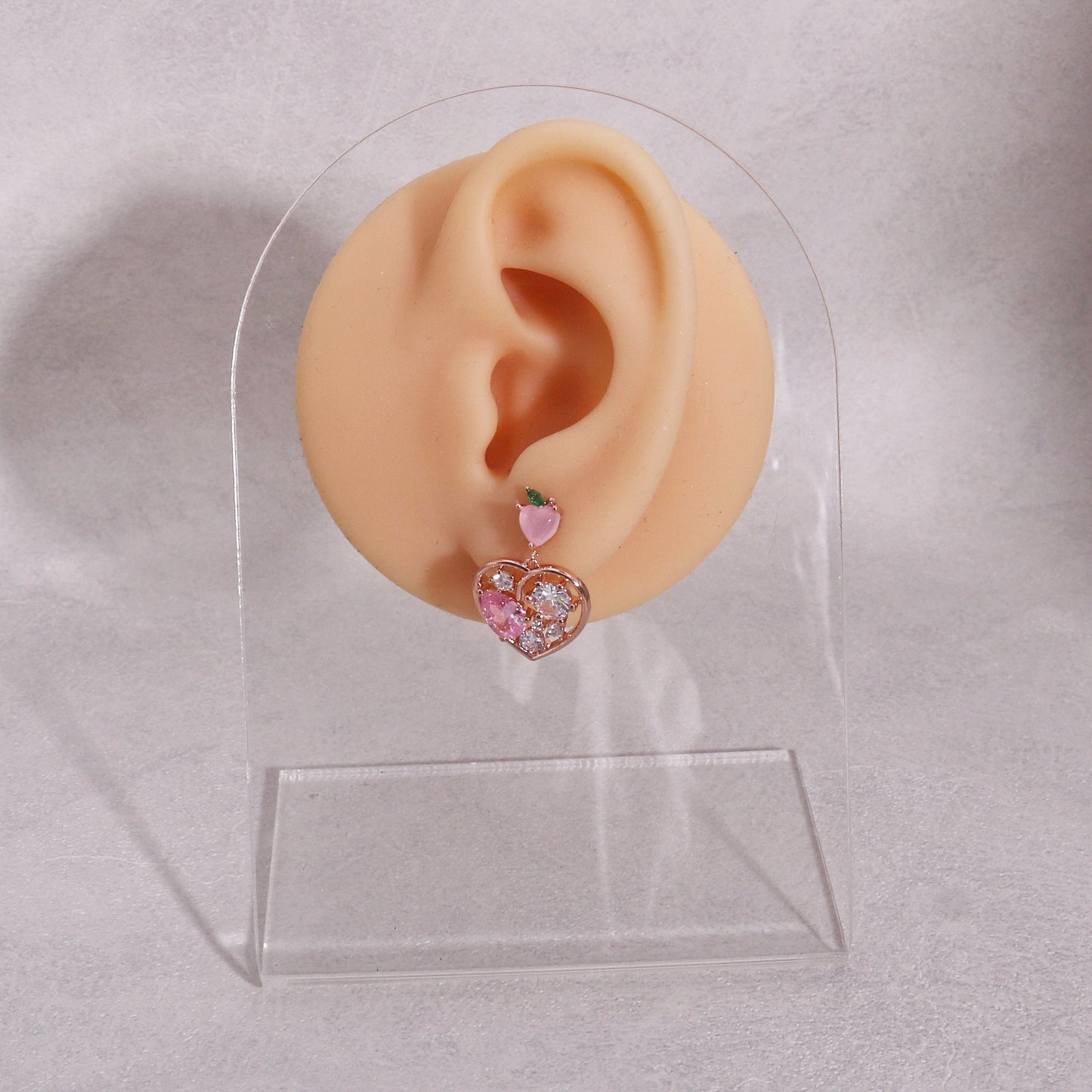 Natalie Asymmetrical Heart Crystal Dangle Earrings
