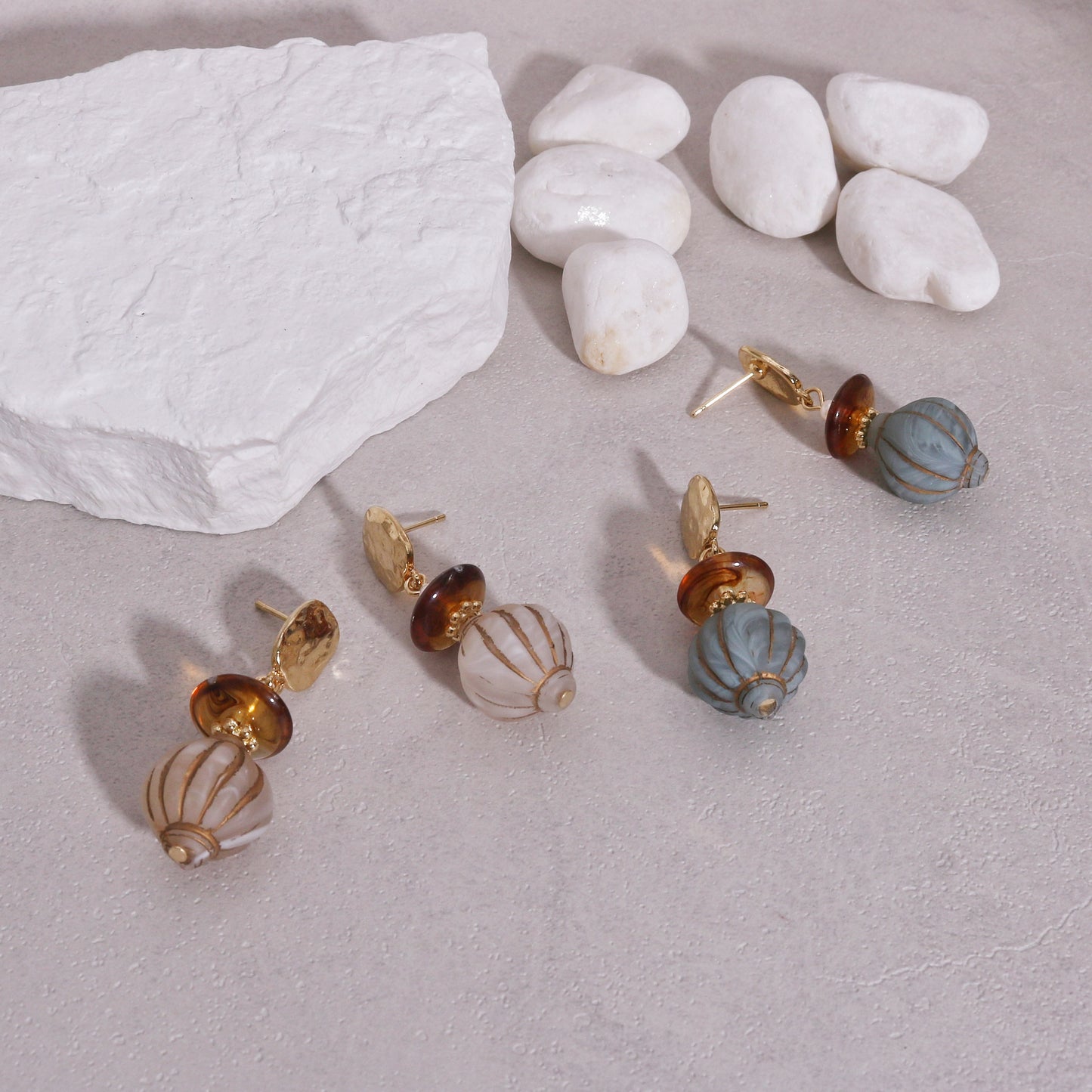 Paisley Vintage Statement Lamp Bead Drop Earrings