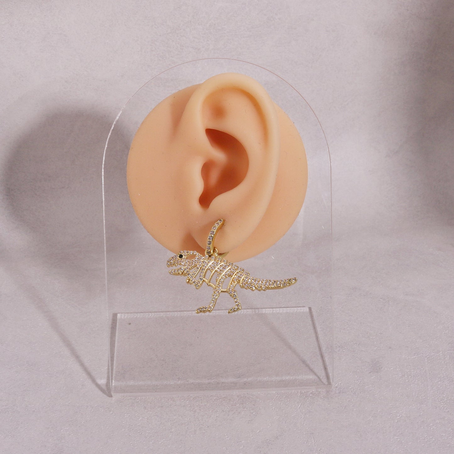 Aria CZ Sparkling T-Rex Dinosaur Earrings