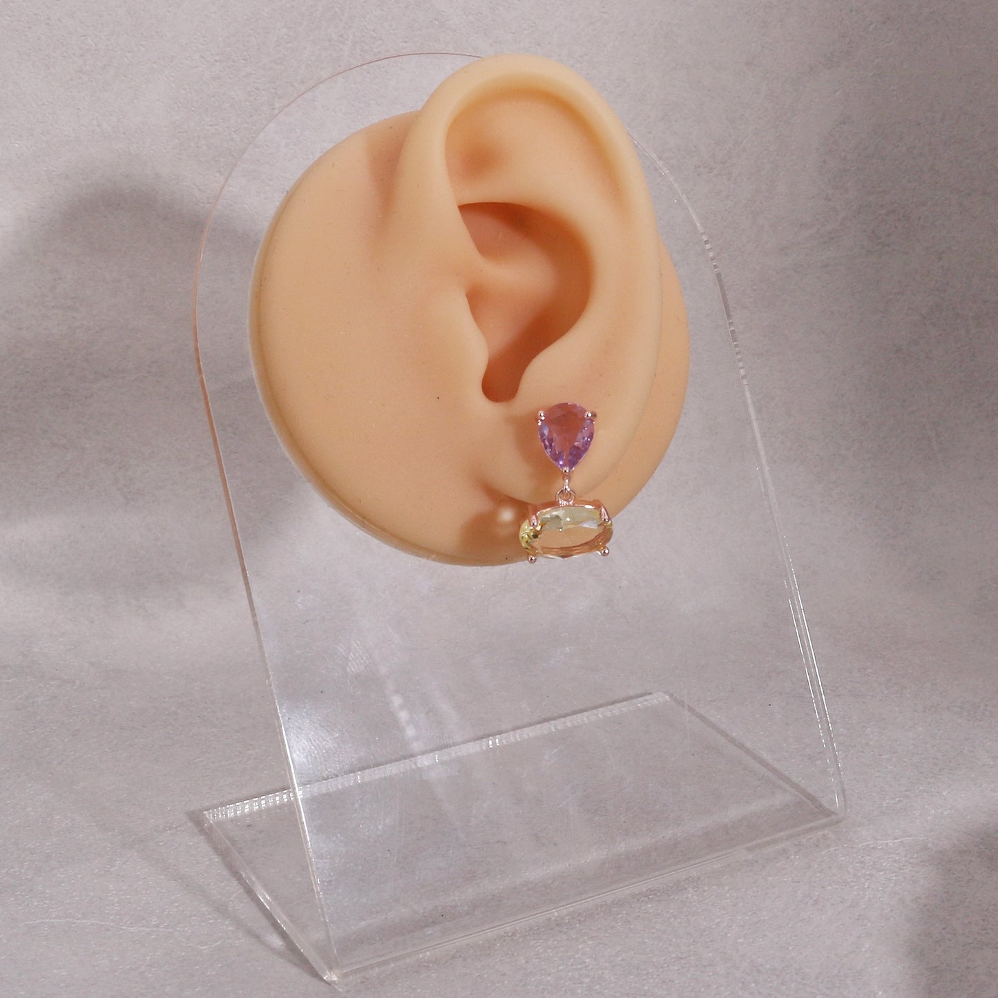 Luxury CZ Colored Jewel Drop Earrings