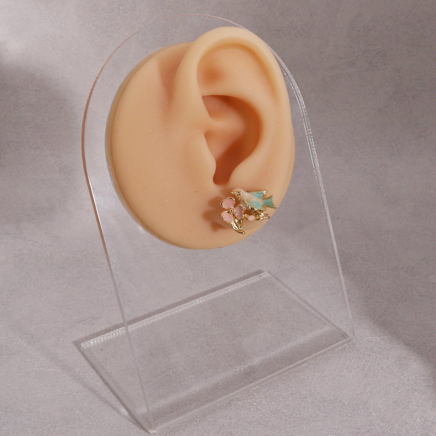 Tasha Floral Dove Bird Stud Earrings