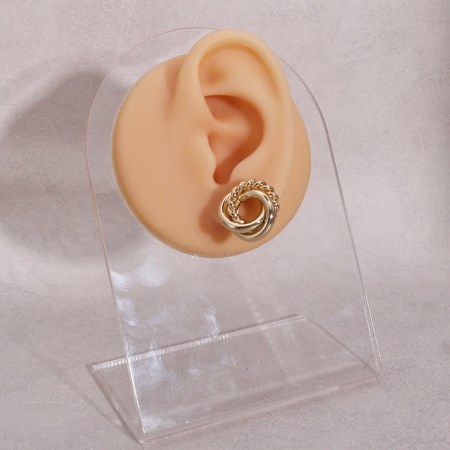 Geometric Textured Circular Stud Earrings