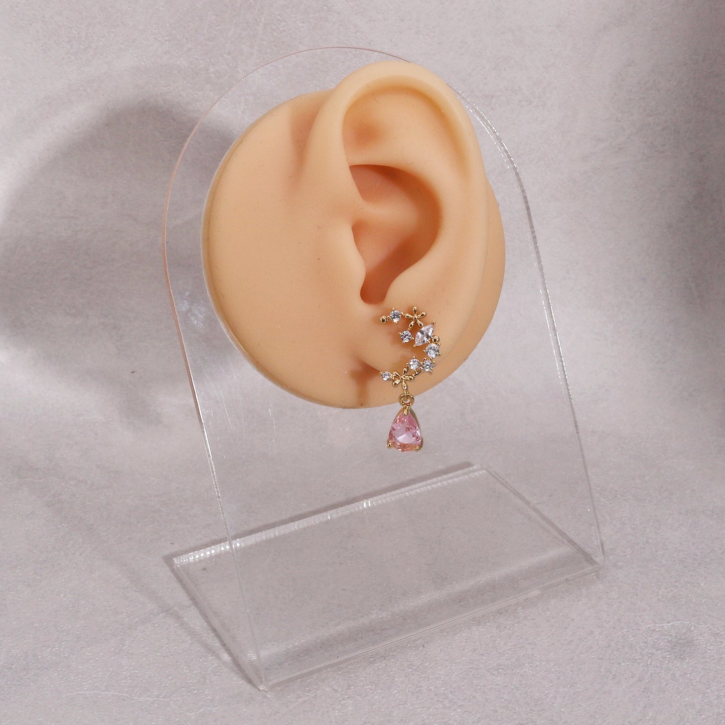 Halcyon Delicate Crescent Crystal Drop Earrings